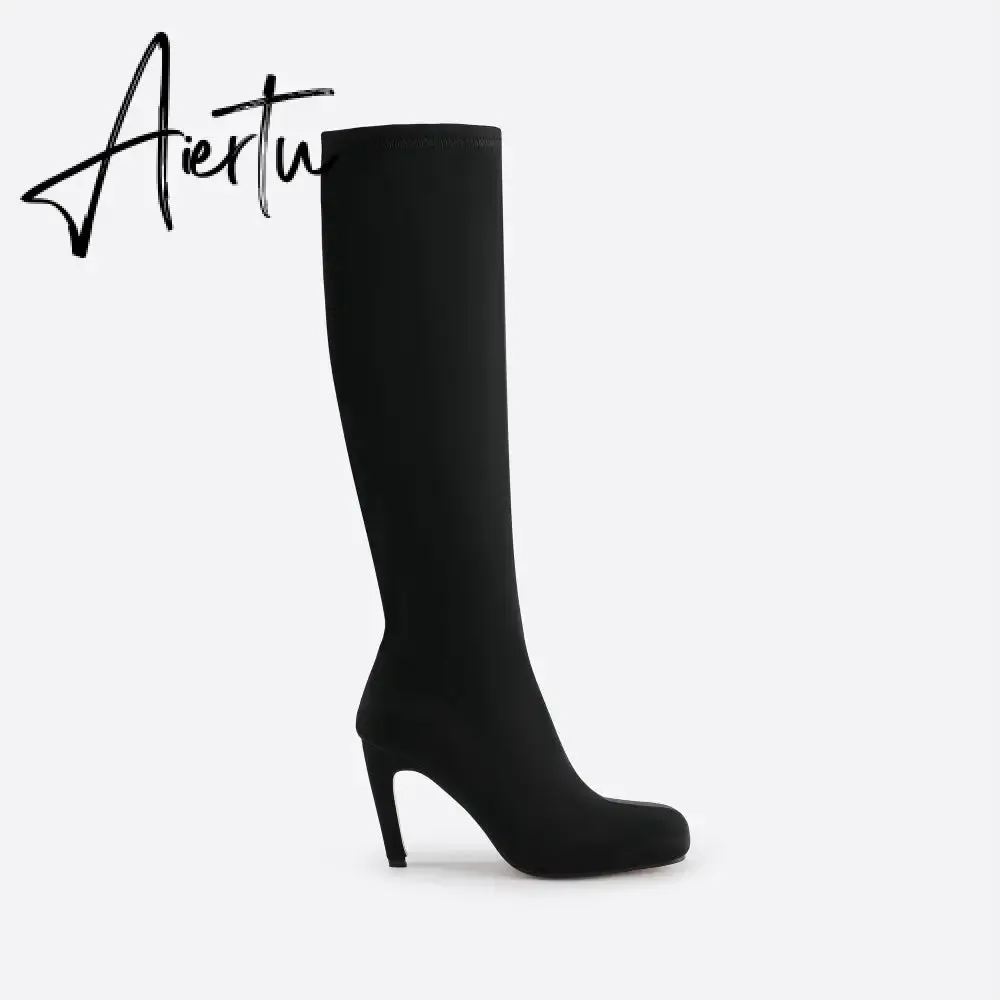 Women Square Heeled Boots