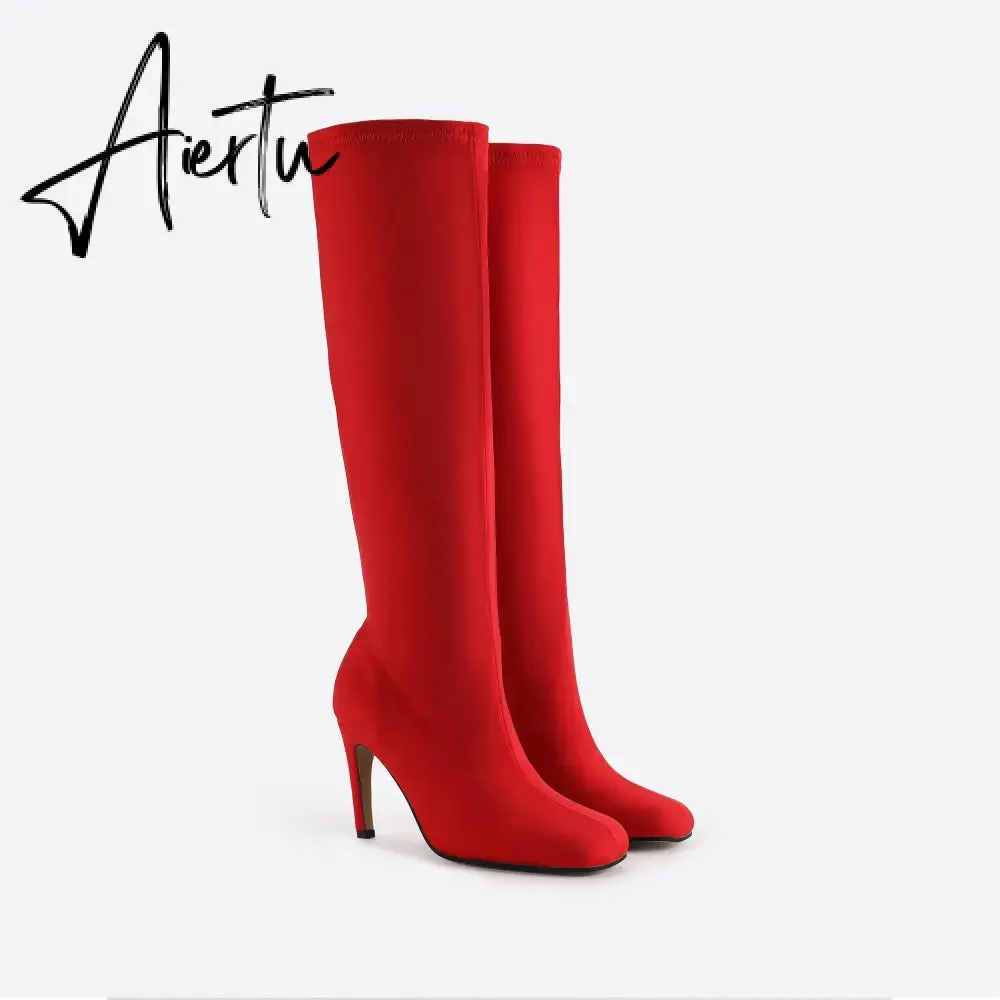 Women Square Heeled Boots