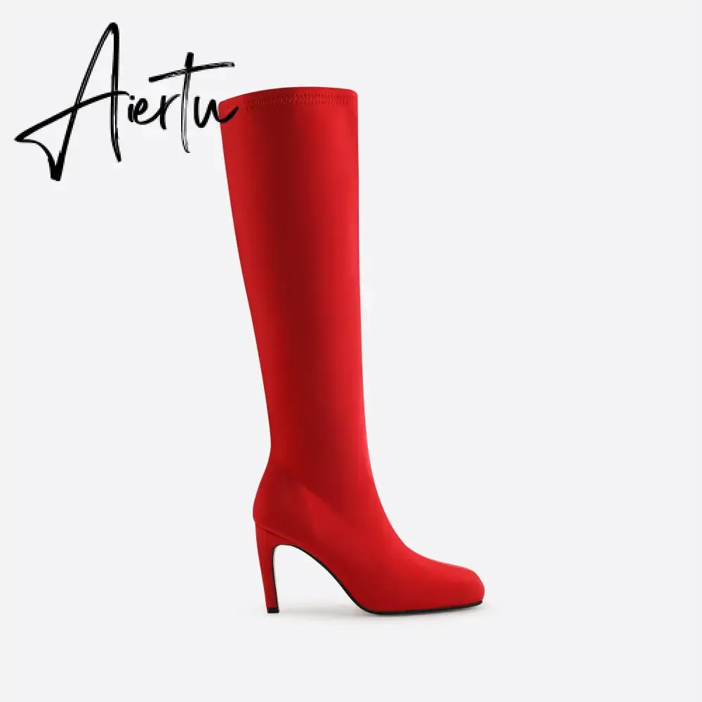 Women Square Heeled Boots